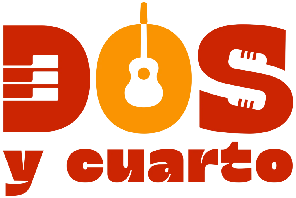 dos y cuarto grupo musical logo fondo claro